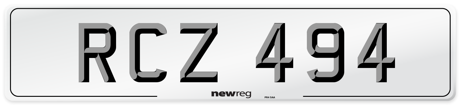 RCZ 494 Number Plate from New Reg